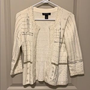 WhiteHouseBlackMarket white beaded cardigan